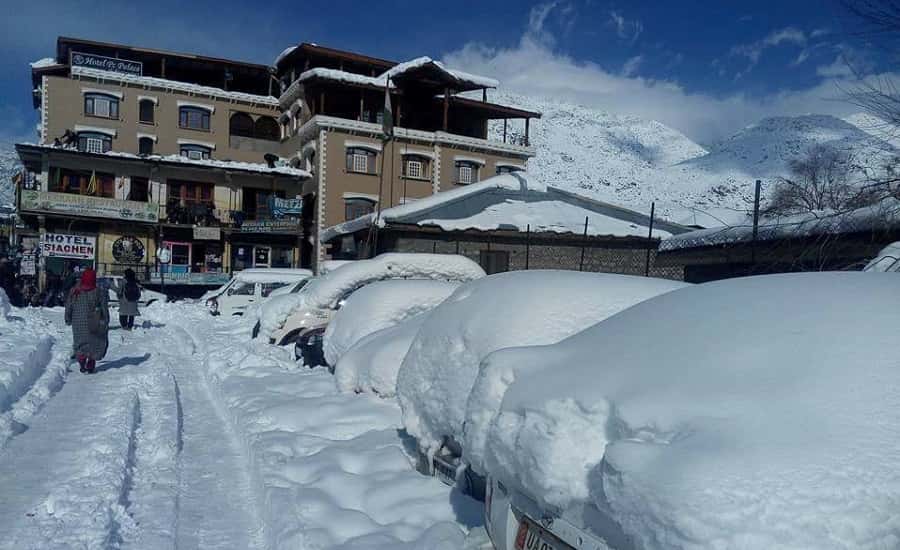 Kargil town after a heavy snowfall