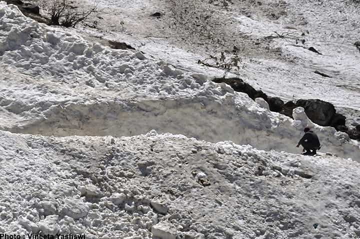 heavy snowfall in kedarnath trek